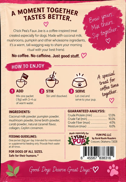 Chick Pea's FAUX JOE - Coffee for Dogs, Safe for Humans - Caramel Latte