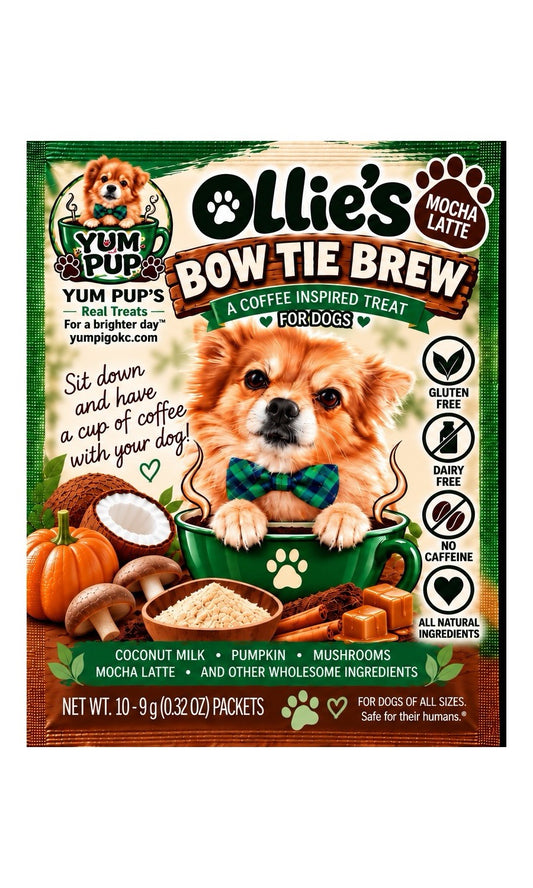 Ollie's BOW TIE BREW - Coffee for Dogs, Safe for Humans - Mocha Latte